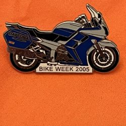 DAYTONA BIKE WEEK 2005 Blue Silver Black Motorcycle Tac Pin Collectible