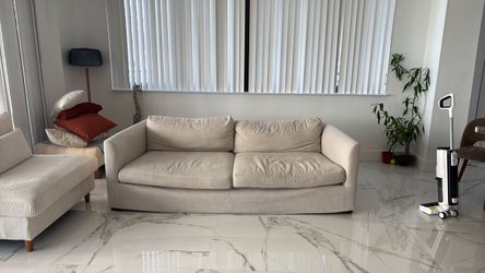 Beige Fabric Two-Seat Sofa