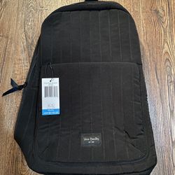 Vera Bradley Simple Black Backpack With Rose Pattern Interior