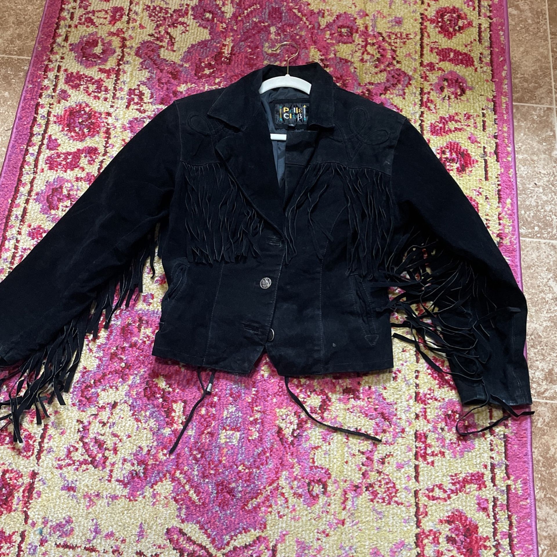 Leather Fringed Coat