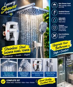 💎 Modern Design | Elegant Chrome Complete Shower Set