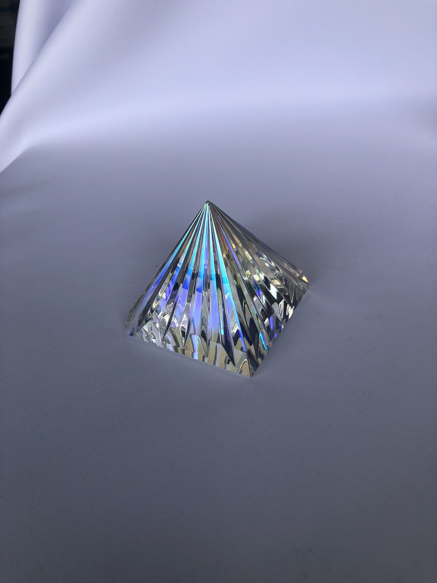 Faceted Pyramid Paper Weight