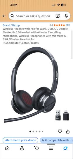 Waxop Wireless Bluetooth Headset with Mic