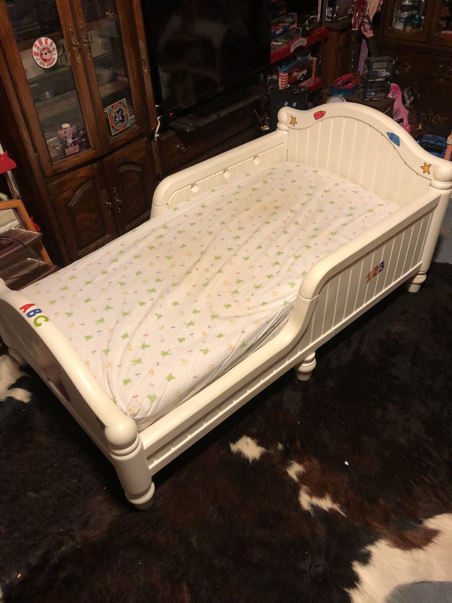 Toddler Plastic Bed With Mattress 