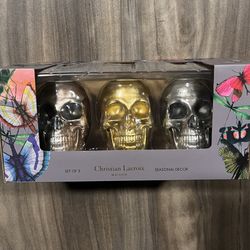 Christian Lacroix Skull Set Halloween Decor 3 skulls set