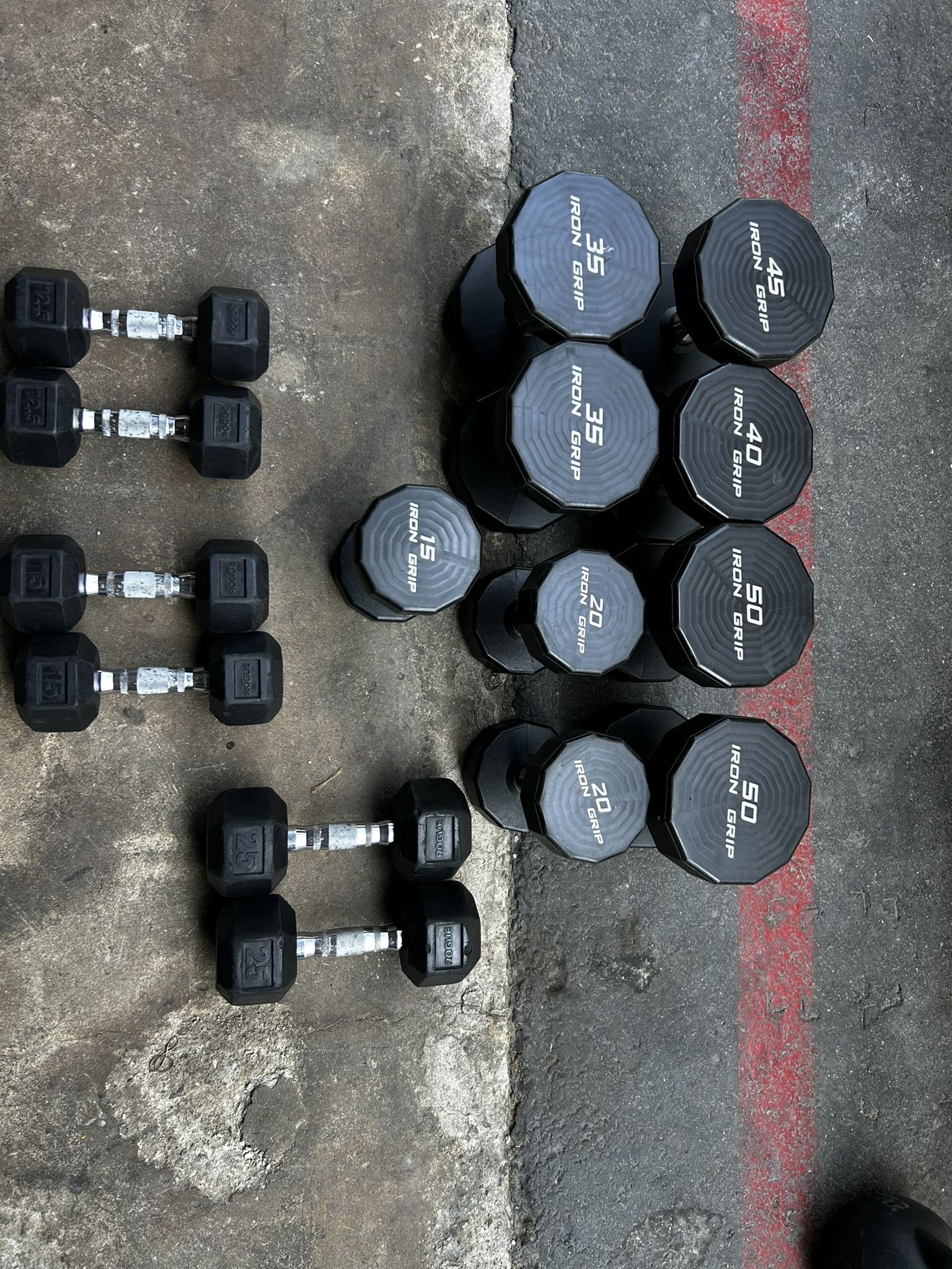 Iron Grip And Rogue Dumbbells