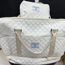 Travel Duffel Bag with Toiletry Bag, Sports Tote Gym Bag, Shoulder Weekender Overnight Bag for Women