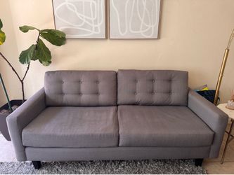 Modern Gray Tufted Sofa $170 OBO