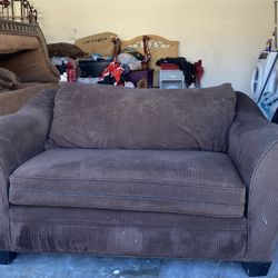 brown loveseat 