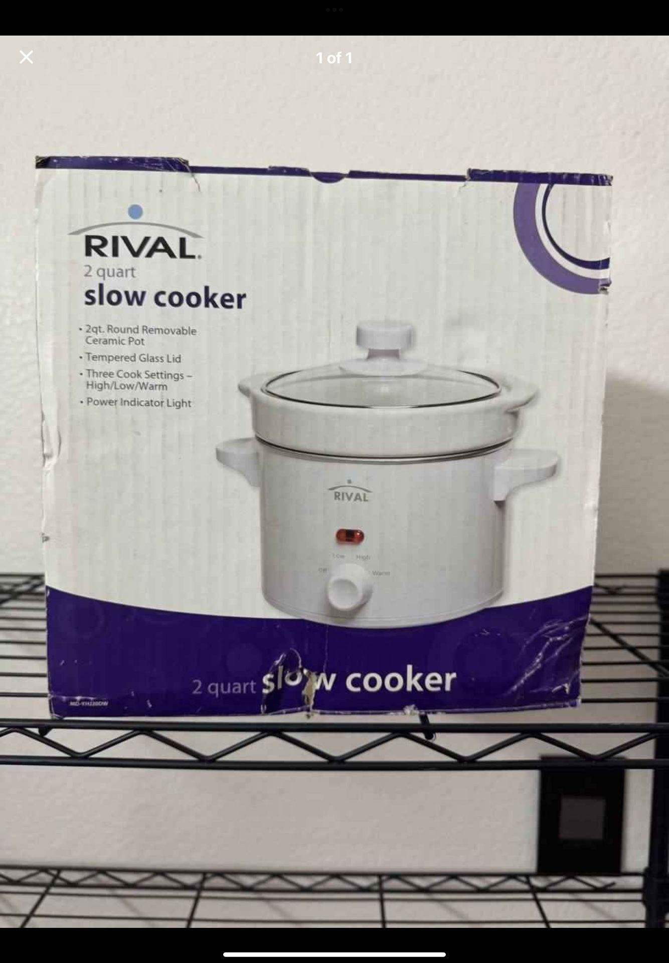 RIVAL 2-QT. SLOW COOKER Good condition/ used only once