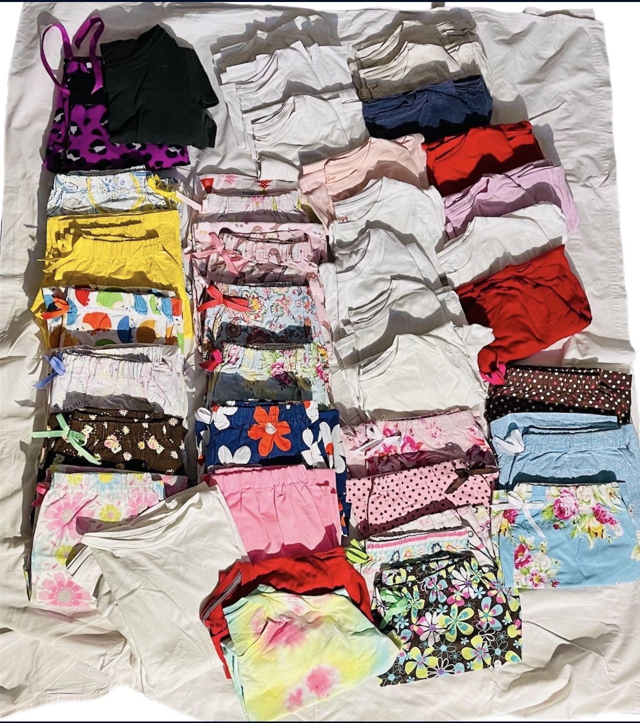 Giant Girls Pjs Bundle Lot Size 12/14 37 Pieces!