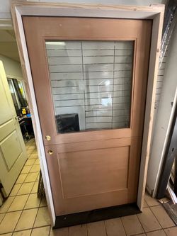 🚪 42x80 Exterior Douglas Fir Dutch Door – Half Glass Clear Glass 🚪