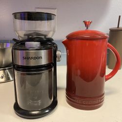 Le Creuset French Press & Coffee Grinder