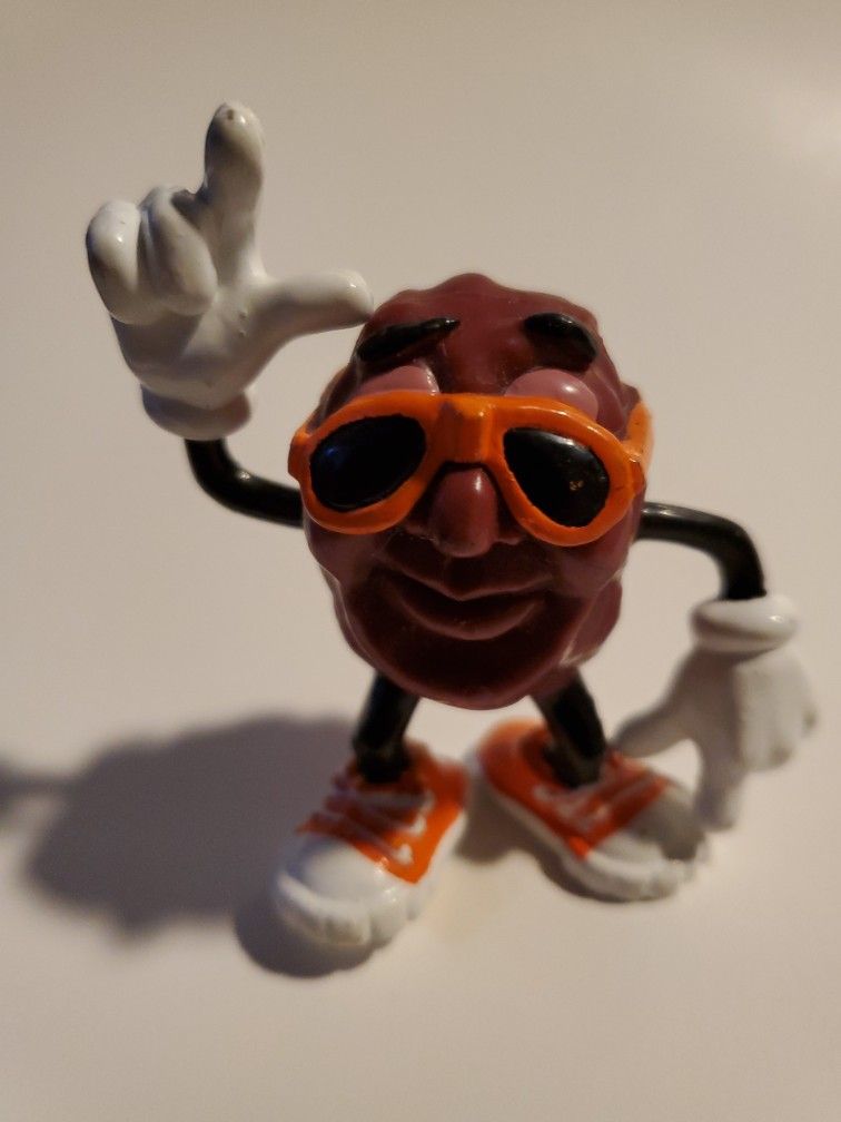 1987 Vintage California Raisin Figurine Wearing Sunglasses, High Top Sneakers Doing L For Loser Hand Sign
