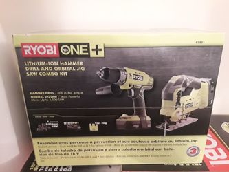 Ryobi one+ hammer drill and orbital jig saw combo kit
