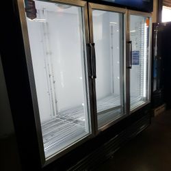 Used Dukers 78"L Reach In Refrigerator 3 Glass Doors 