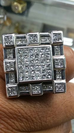 18k white gold ring 3 ct vs diamonds