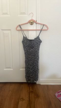 H&M spaghetti strap dress dark blue with flowers and bow on the front  xs