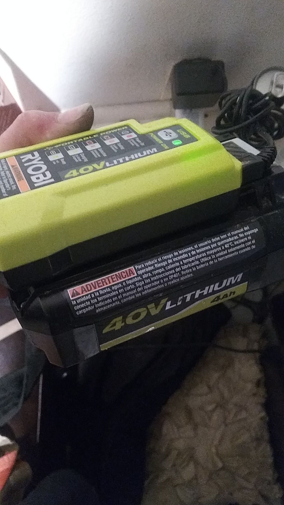 Ryobi 40v battery and charger