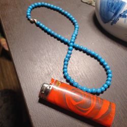 Turquoise Beaded Necklace  16"