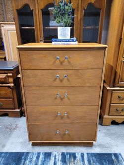 REAL SOLID WOOD TALL DRESSER 