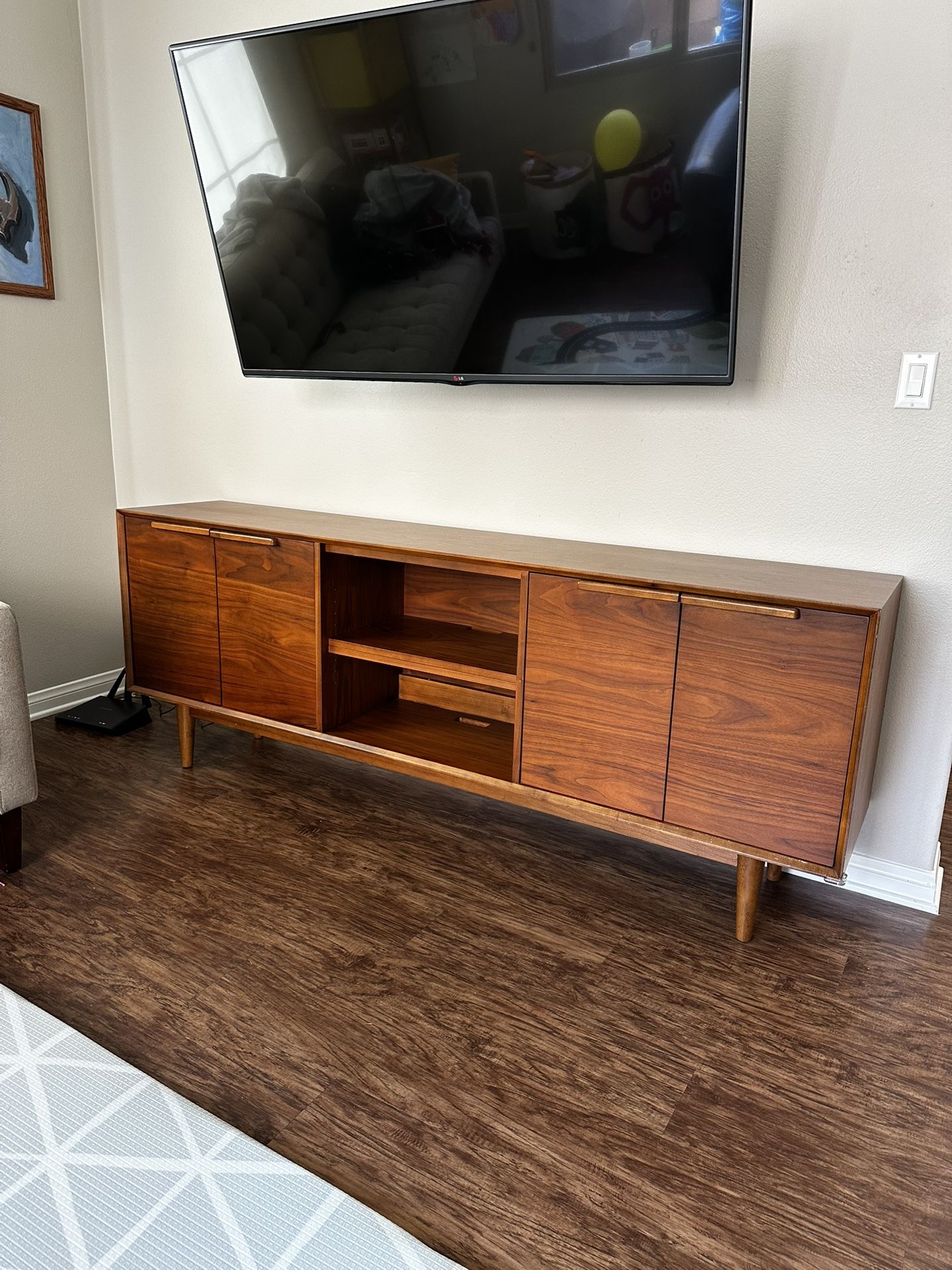Large Dark Wood TV - Media Stand
