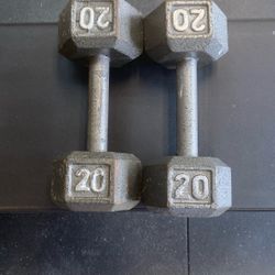 Pair Of 20lb Hex Dumbbells $40