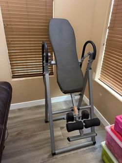 Inversion table.   Cash only.    No electronic payments or trades.   No delivery.  No assistance available for loading.  Porch pick up available off o