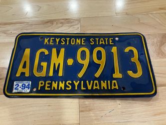 Older Pennsylvania license plate