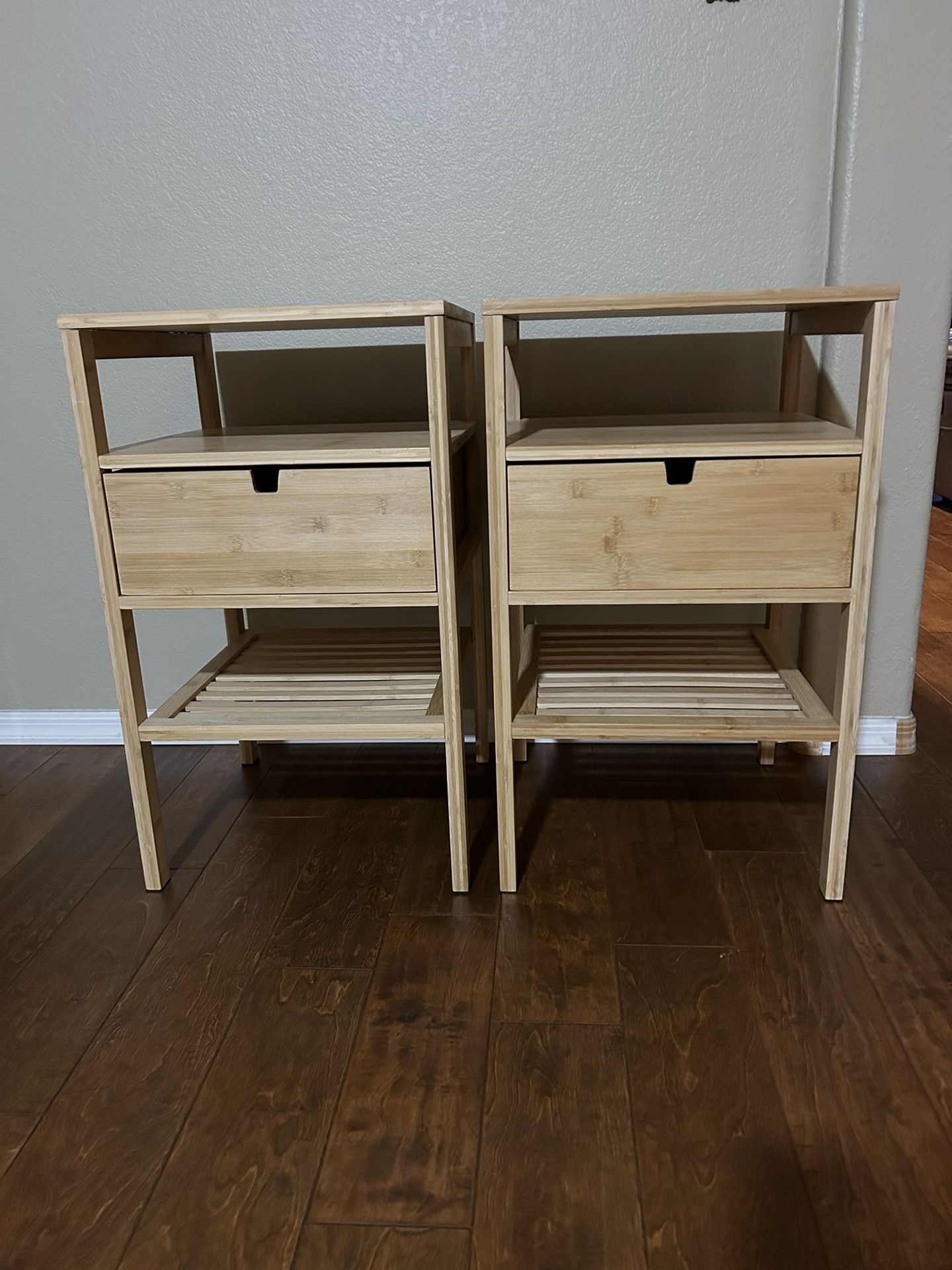 NEW SET of IKEA “NORDKISA” BAMBOO TABLES/NIGHTSTANDS/ENDTABLES for Sale