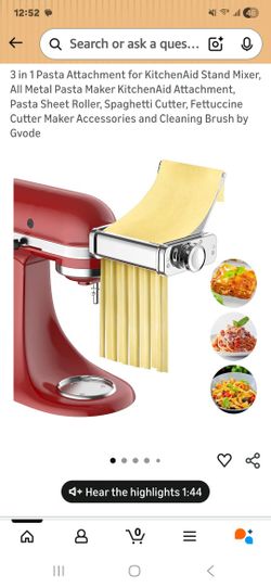 3 in 1 Pasta Attachment for KitchenAid Stand