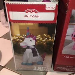 Christmas unicorn blow up 3.5ft/inflatable Pig