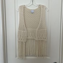 ASOS Off-White Crochet Vest Size 8