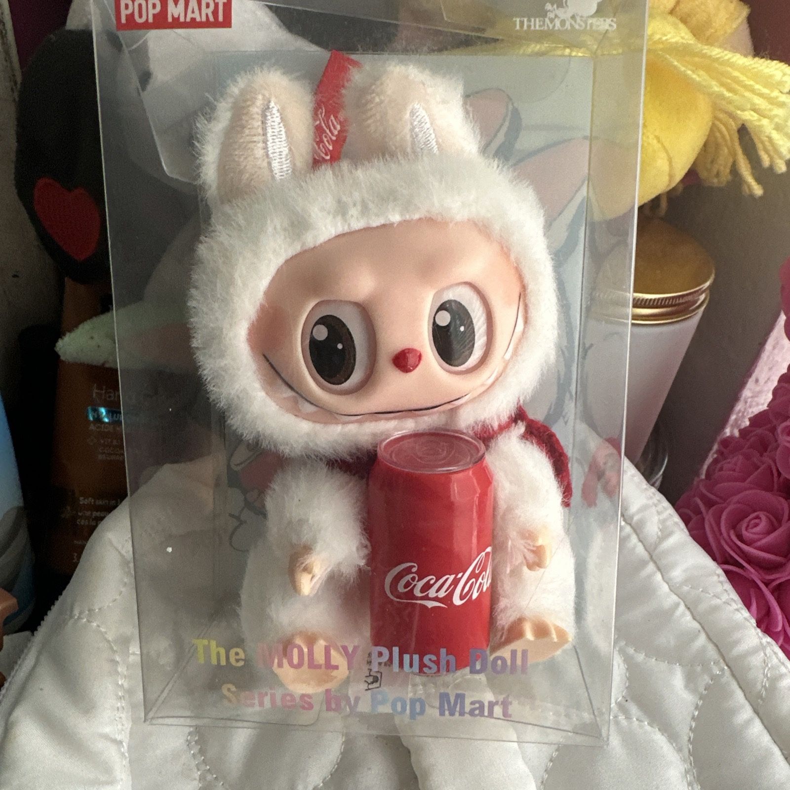 Authentic Coke Pop Mart Labubu Coca Cola Vinyl Face Plush Series + coke mini fig