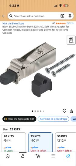 BLUMOTION Soft-Close Adapter for Compact Hinges