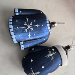 Sweater And Mitten Glass Ornaments 