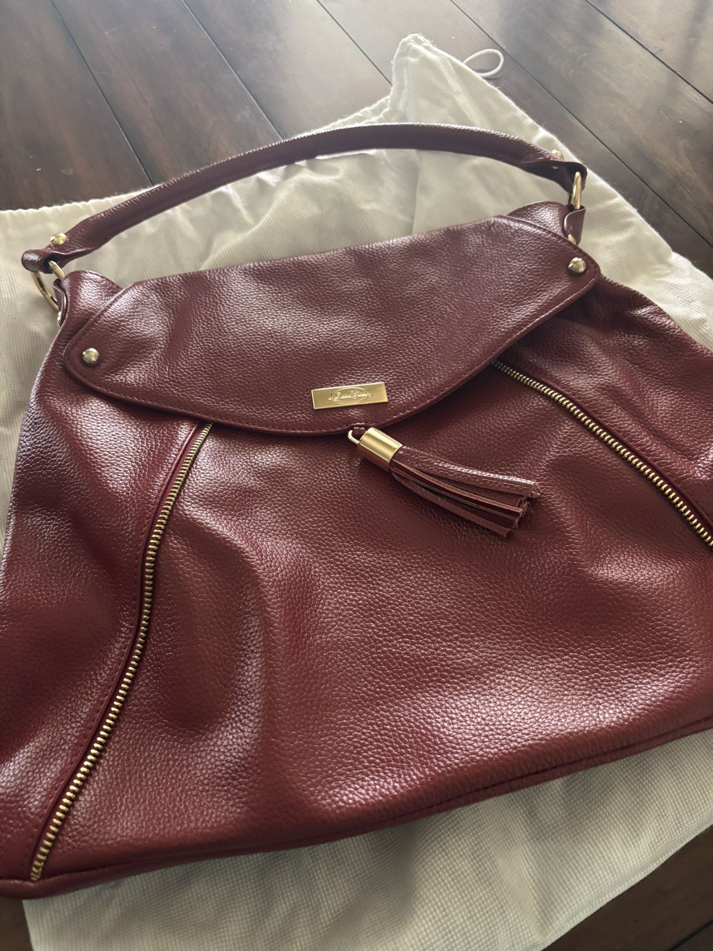 Onna Ehrlich Pebbled Leather Kelly Shoulder Hobo Bag