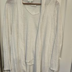 Woman's Size Medium Jjill Linen Cardigan Set