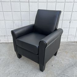 Black PU Leather Accent Chair Armchair Sofa Guest Chair Comfy Sofa Lounge Seat For Home Office 