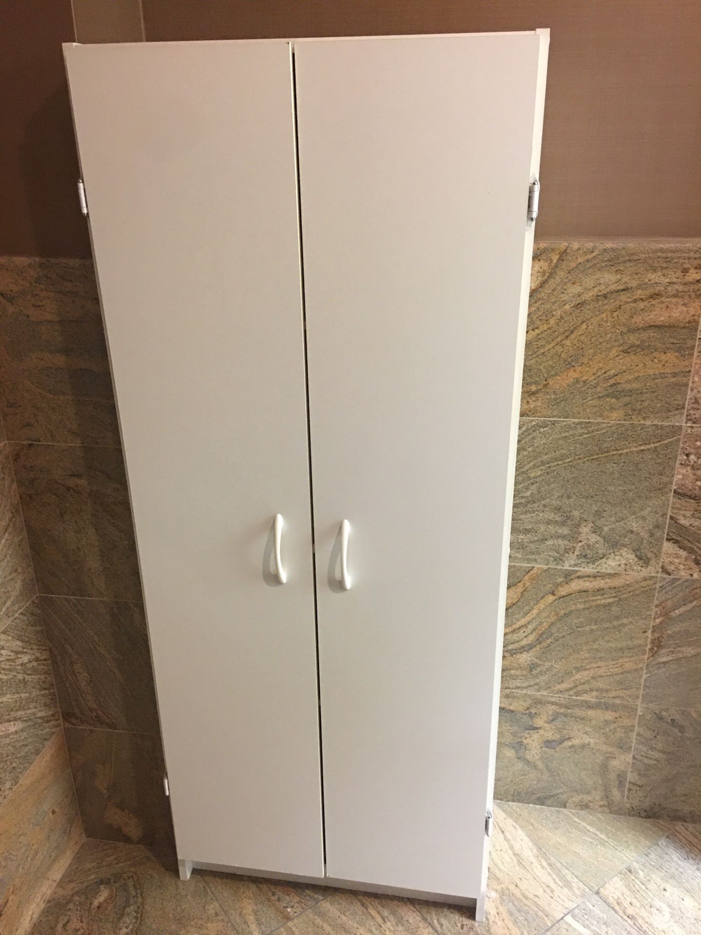 !!Update Reduced SALE Price!! White Wood Cabinet with Two Doors $115 OBO