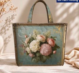 Large Quilted Floral Tote Bag