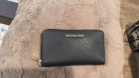 Michael Kors Black Saffiano Zip-Around Wallet