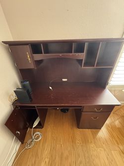 Wooden computer desk