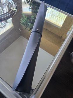 Black Leather Roll-Up Desk Mat / Desk Blotter