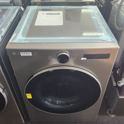 7.4 cu. ft. Vented SMART Stackable Electric Dryer in Graphite Steel with TurboSteam, Al Sensing and LCD Display