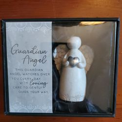 New In Box Guardian Angel With Heart Figurine 