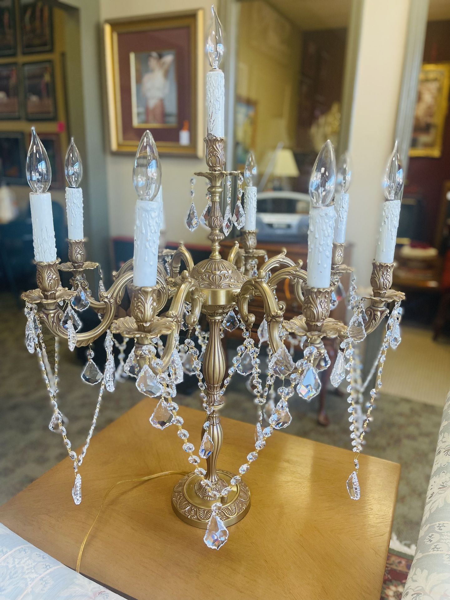  Vintage Large Victorian Chandelier Lamp