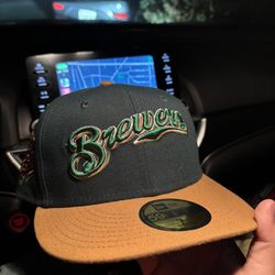 Milwaukee Brewers Fitted Hat Size 7 1/8
