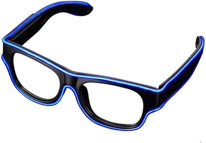 Wireless LED Luminous Glasses USB Rechargeable LED Light Up Eyeglasses Rave Party Glowing Sunglasses (Dark blue)

