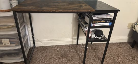 Brown and black study table